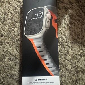 Apple Smartwatch Case Orange Gray Sporty Design